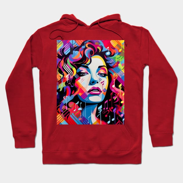 Ritmo Urbano: Latina Melodies in Pop Street Art Latin Music Hoodie by Unboxed Mind of J.A.Y LLC 